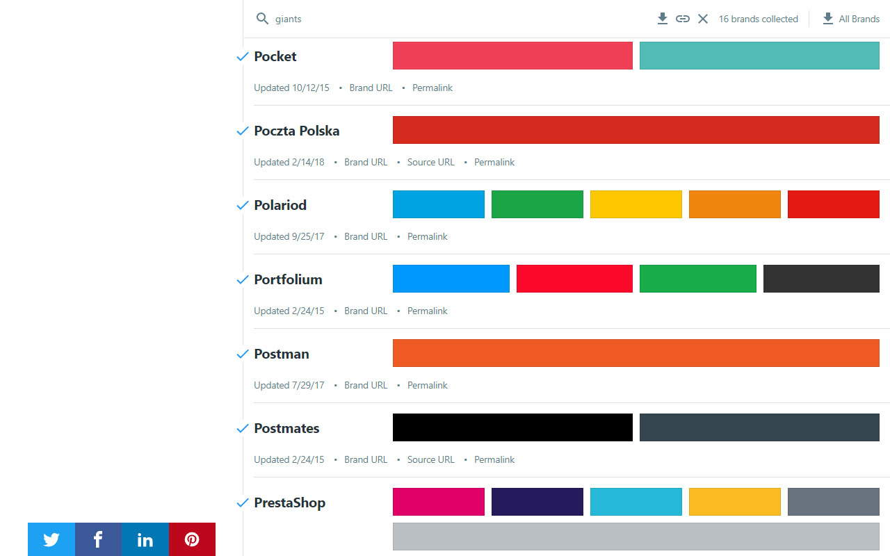 A curated collection of official brand hex color codes.