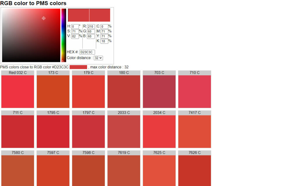 Ruby Pms Color RGB Color to PMS Colors - We See Giants