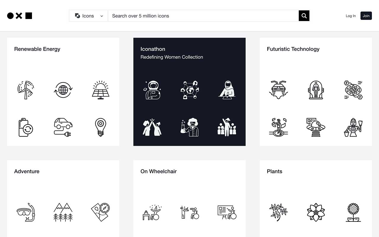 Dive into a kick-ass arsenal of stock icons made by a community of designers from over 120 countries.