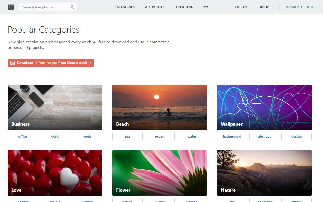 An ever-expanding collection of stock images for free with no attribution required.