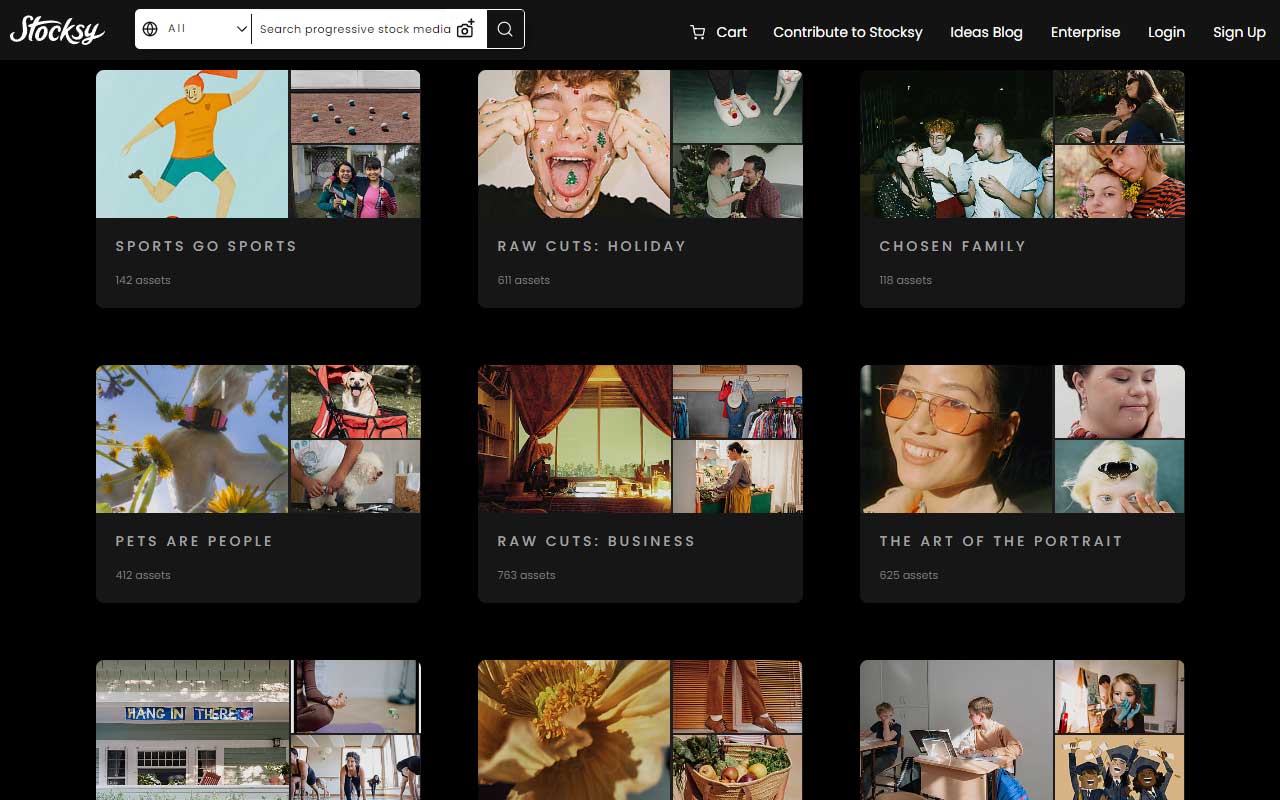 A unique, artist-owned cooperative offering high-quality stock photos and videos. It stands out with its focus on authentic, artistic imagery.