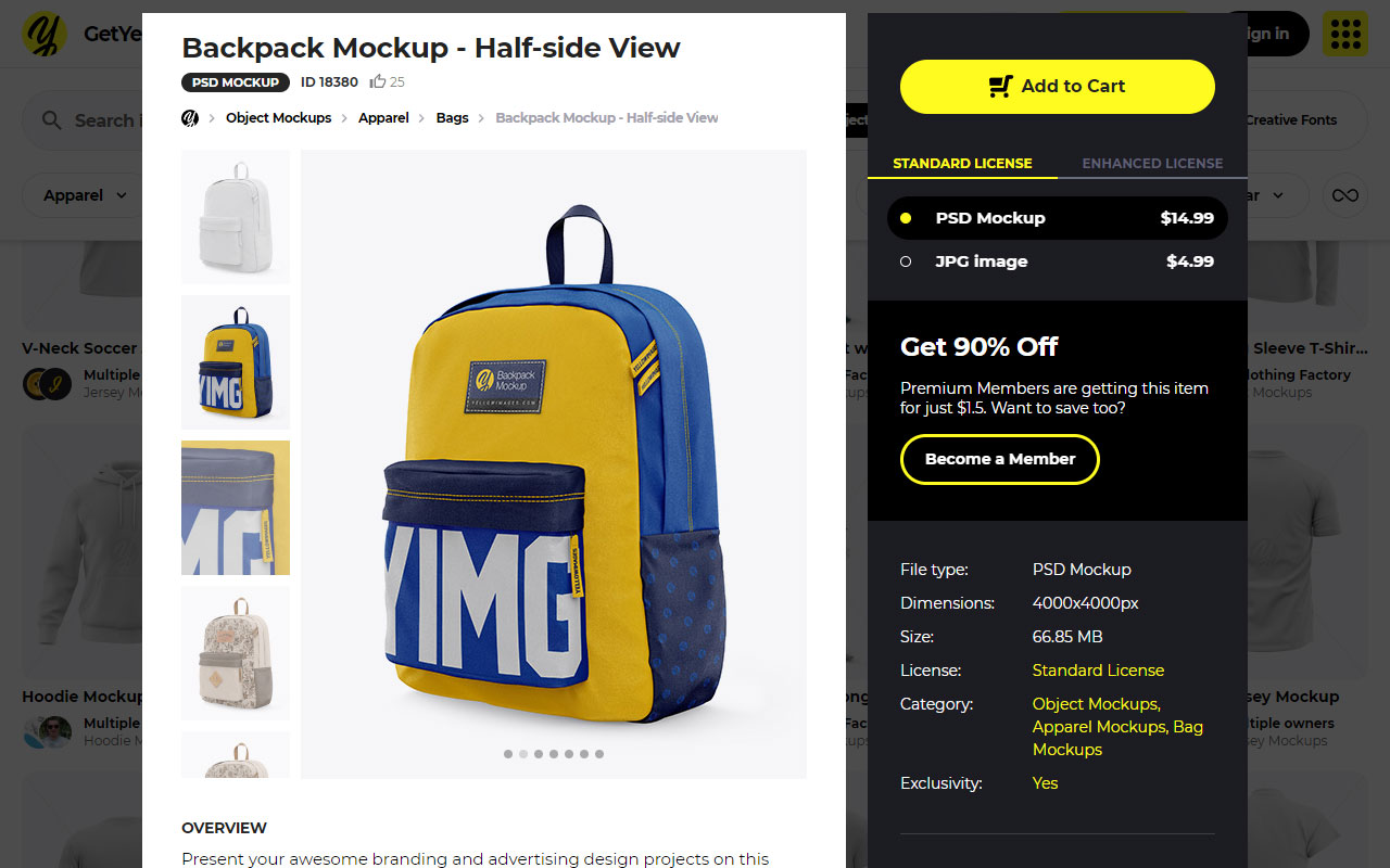 One of the largest collections of high-quality mockups, plus a marketplace of fonts, 3D models, and exclusive graphic assets.