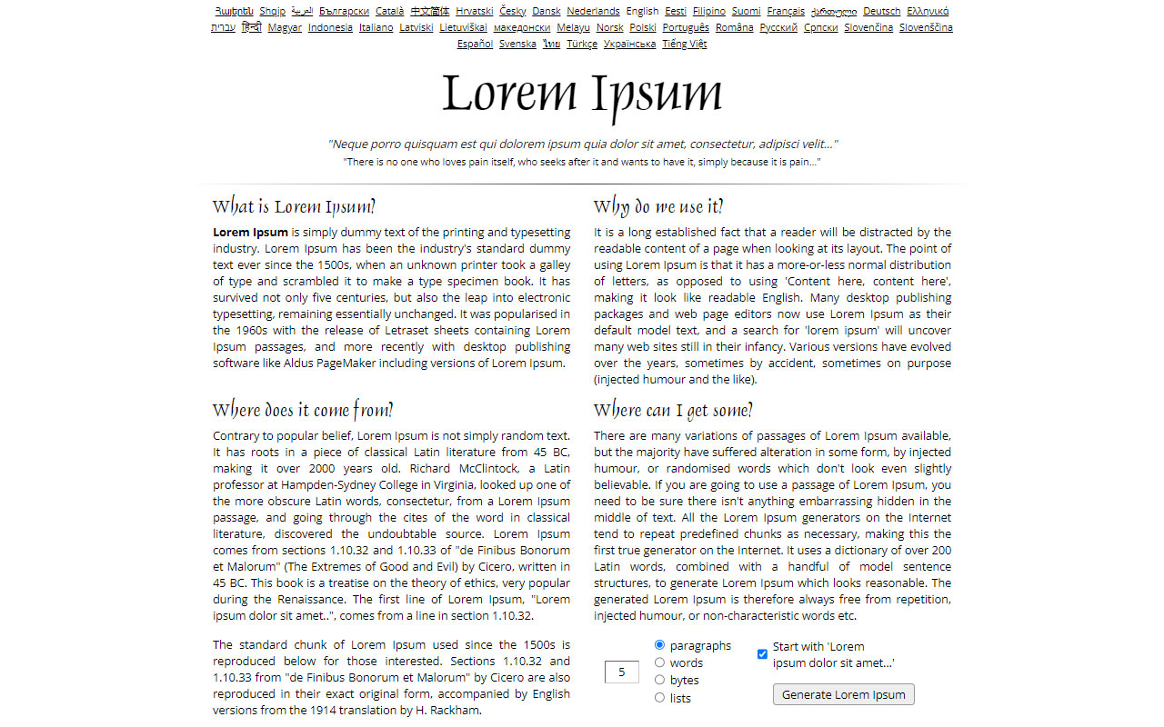 Old-school lorem ipsum generator that still gets the job done when you need clean filler without any extra steps.