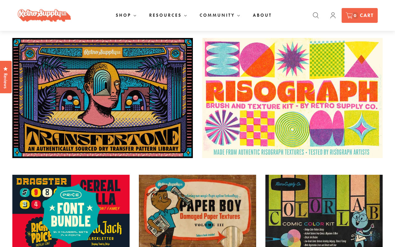 Authentic retro and analog-inspired brushes and textures.