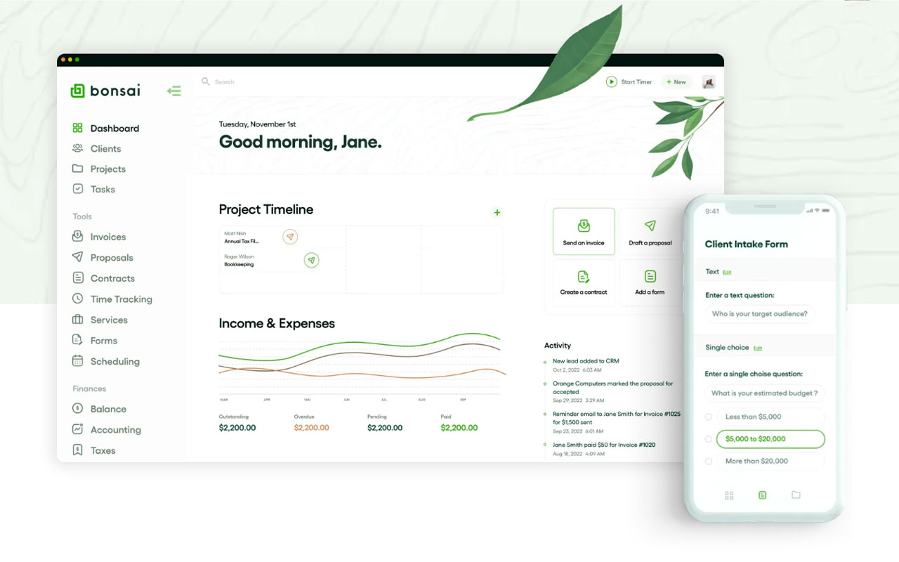 Streamline business management with a suite of tools for invoicing, contracts, time tracking, and project management designed to simplify the creative process.
