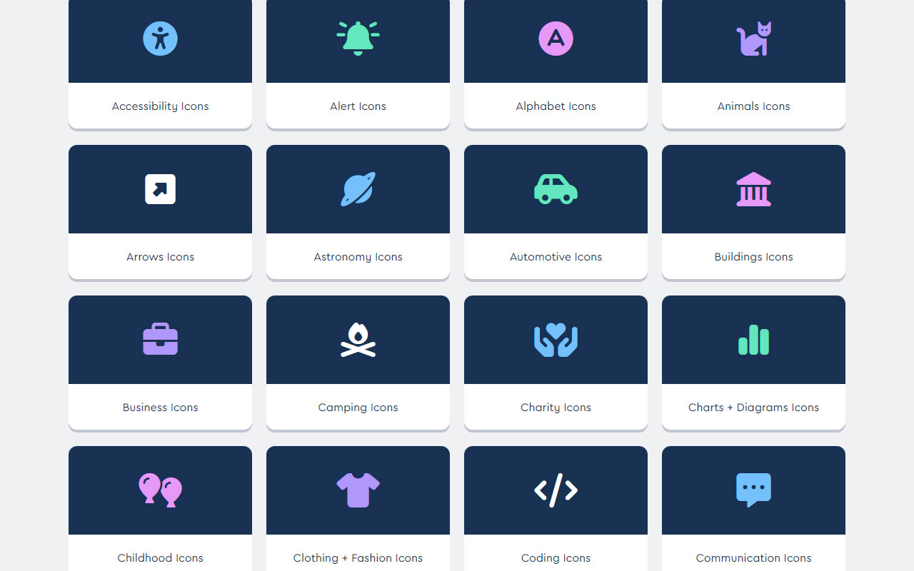 A versatile icon library offering vector icons in various formats, with options for customization and integration.