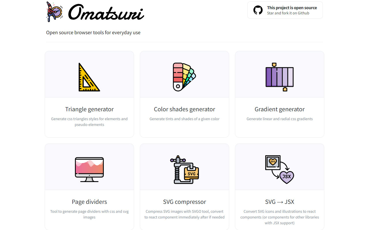 A suite of open source tools designed to streamline frontend development tasks.