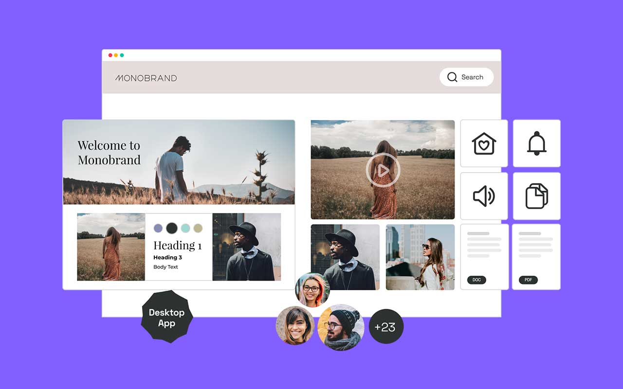 A centralized brand management platform built to organize assets, streamline workflows, and keep teams aligned.