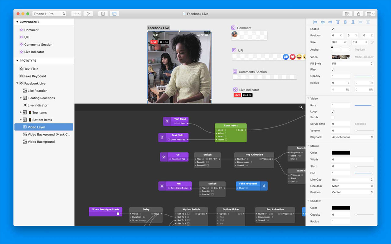 A versatile prototyping tool for UX and interaction design, enabling detailed and interactive designs without coding.
