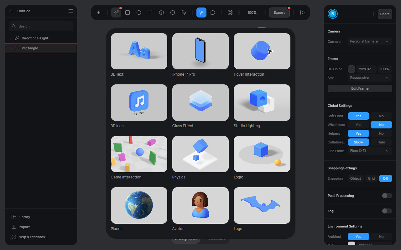 A 3D design and collaboration tool that helps creators bring their ideas to life.