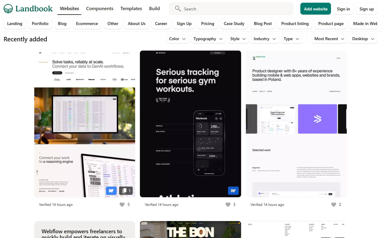 Explore a collection of Webflow website designs, offering inspiration and ideas for designers.