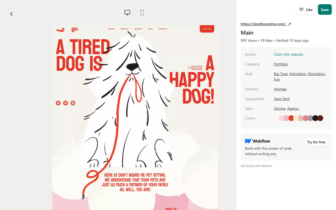 Explore a collection of Webflow website designs, offering inspiration and ideas for designers.