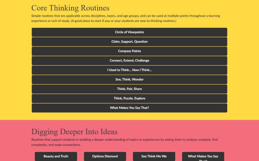 Project Zero's Thinking Routine Toolbox - We See Giants