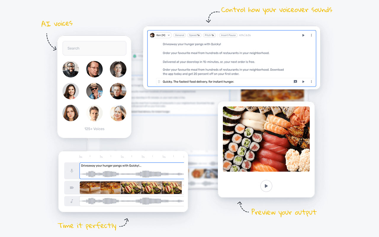 Browser text to speech studio with tons of realistic voices, voice cloning, multilingual support, timeline editing and an API for scalable voiceovers.