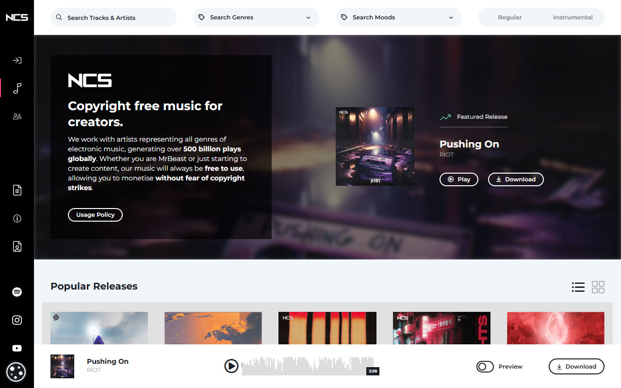 Reliable source of free electronic music that actually sounds good and clears you for content use with simple credit.