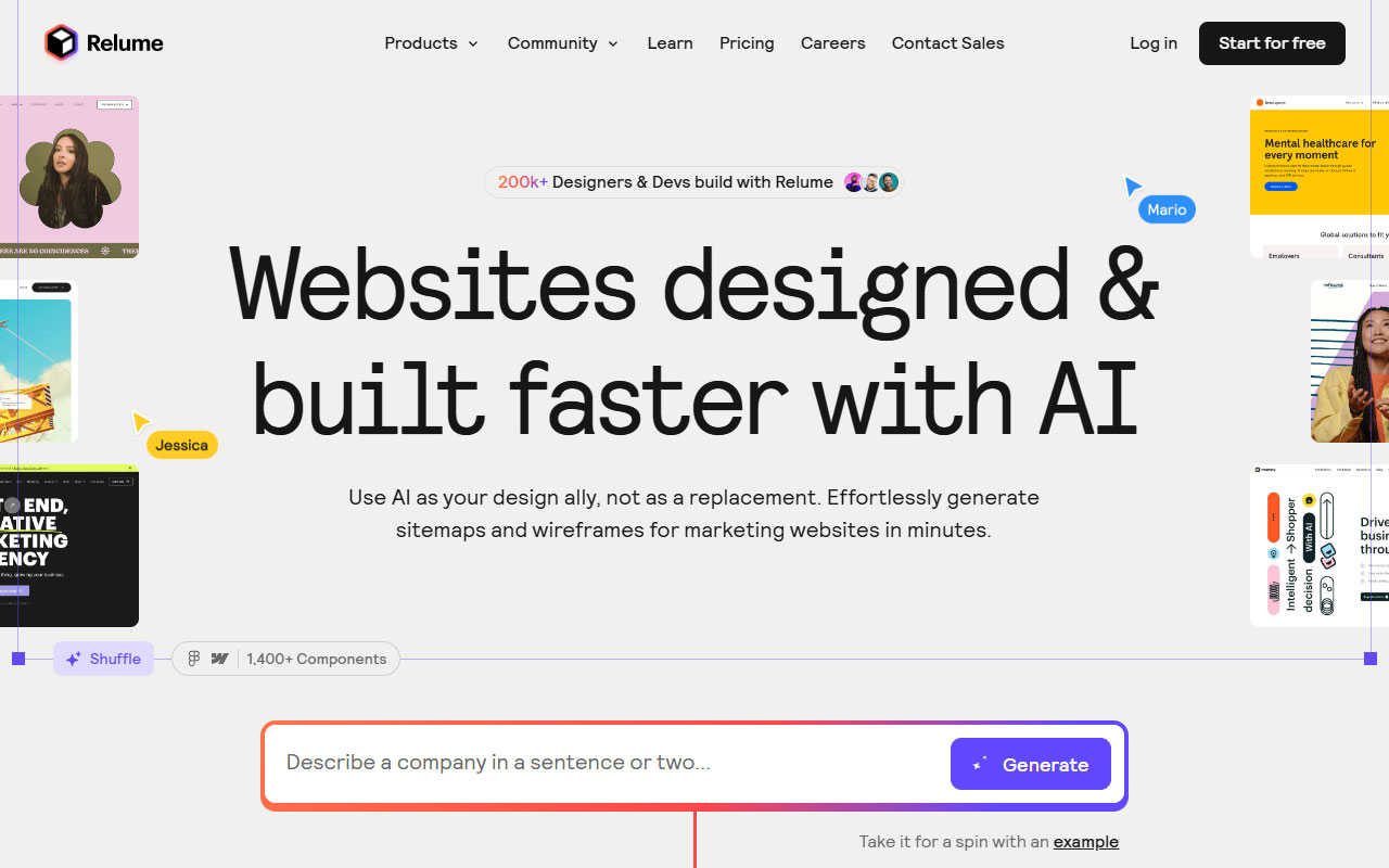 AI-powered website builder that generates sitemaps, wireframes, and component libraries to speed up web design and content planning.