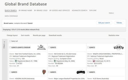 WIPO: Global Brand Database - We See Giants
