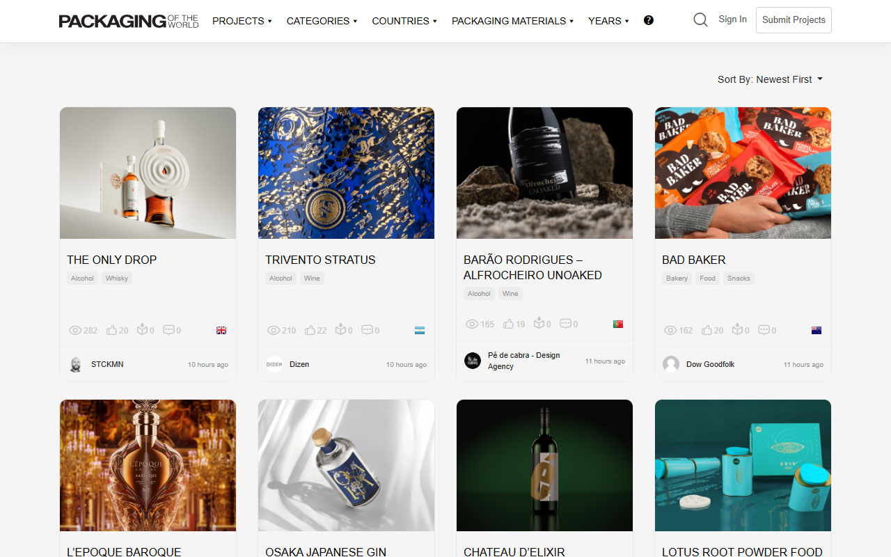 A comprehensive archive showcasing creative packaging designs from around the world, providing inspiration and insight into the latest trends.