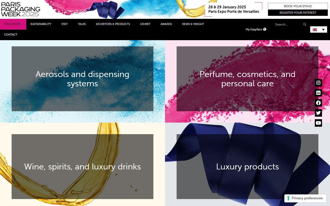 An annual event in Paris connecting designers and brands to explore innovations in beauty, luxury, and sustainable packaging.