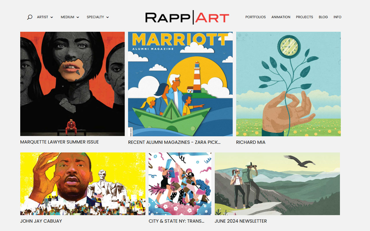 Illustration representing agency with a deep selection of artists showcasing diverse talent.