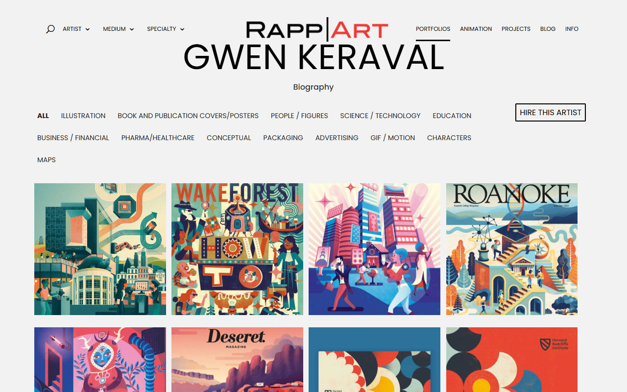 Illustration representing agency with a deep selection of artists showcasing diverse talent.