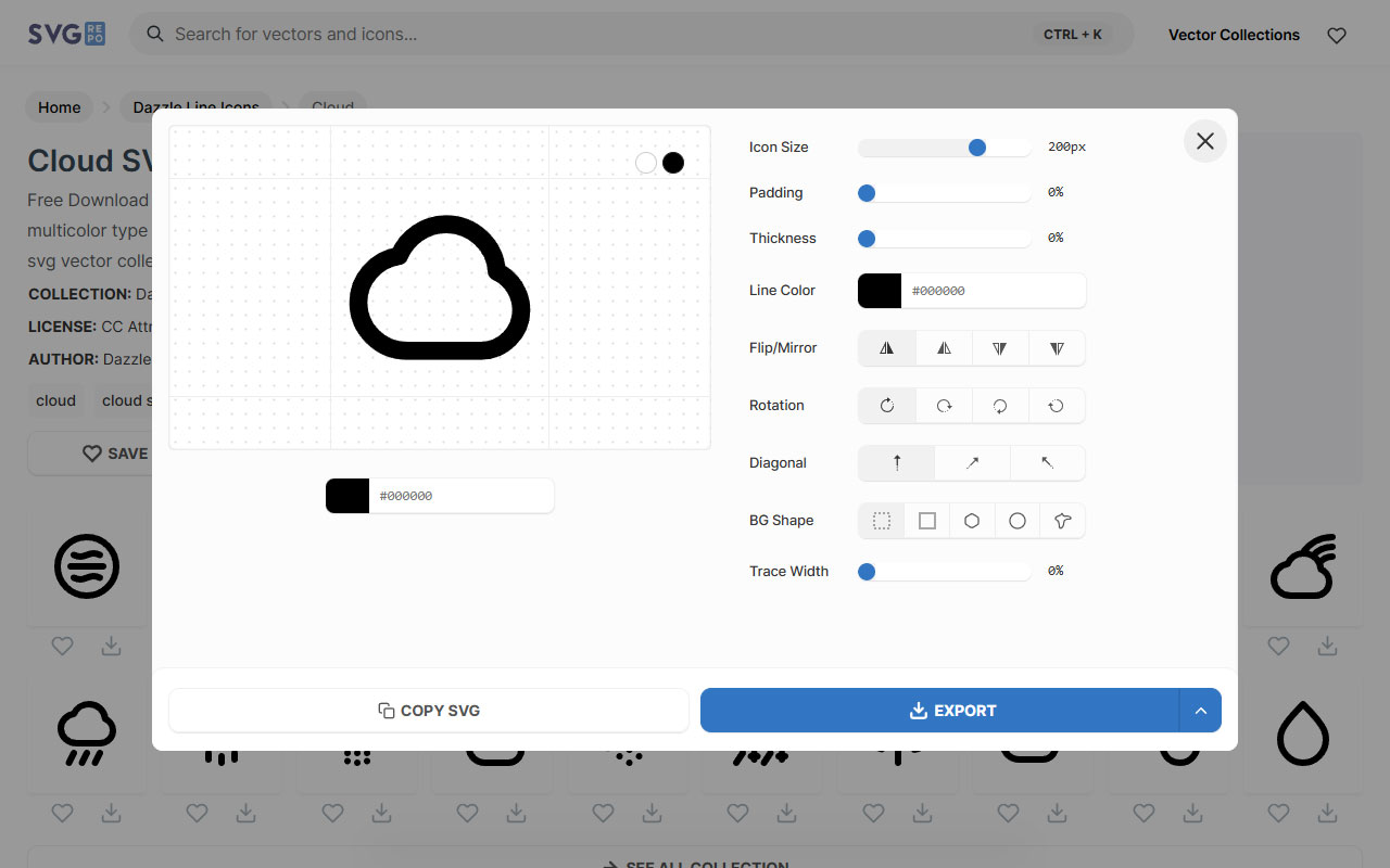 An extensive library of open-licensed SVG icons and vector graphics.