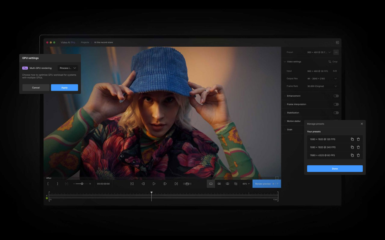 A suite of AI software designed to upscale, sharpen and clean up photo and video files.