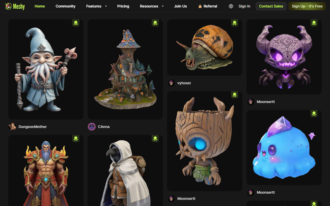 AI-powered tool for generating 3D models, textures, and animations from text prompts or images, with export-ready files and flexible styling.