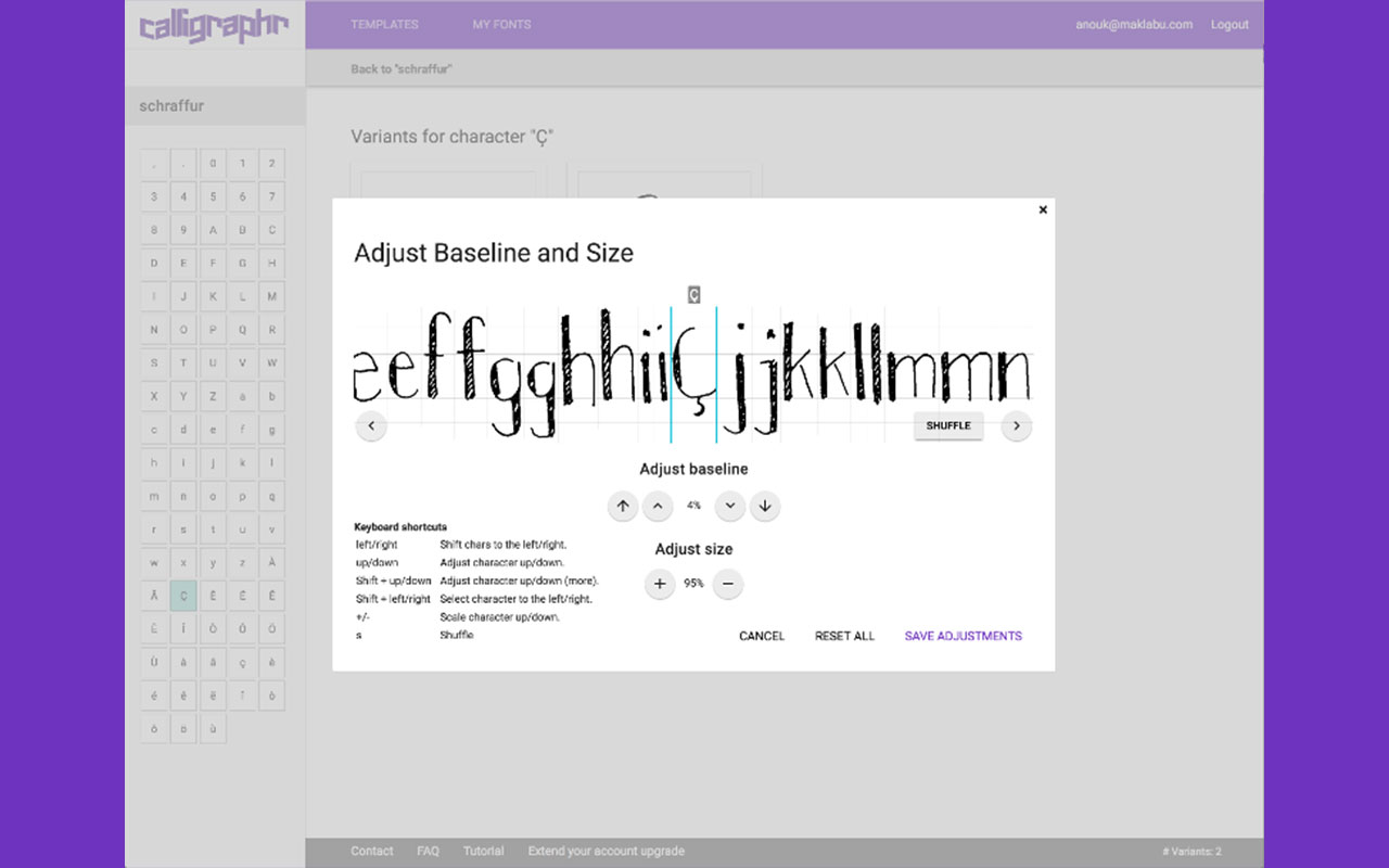 Turns your handwriting into a real, usable font with a simple template, a pen, and just enough editing tools to keep things clean.