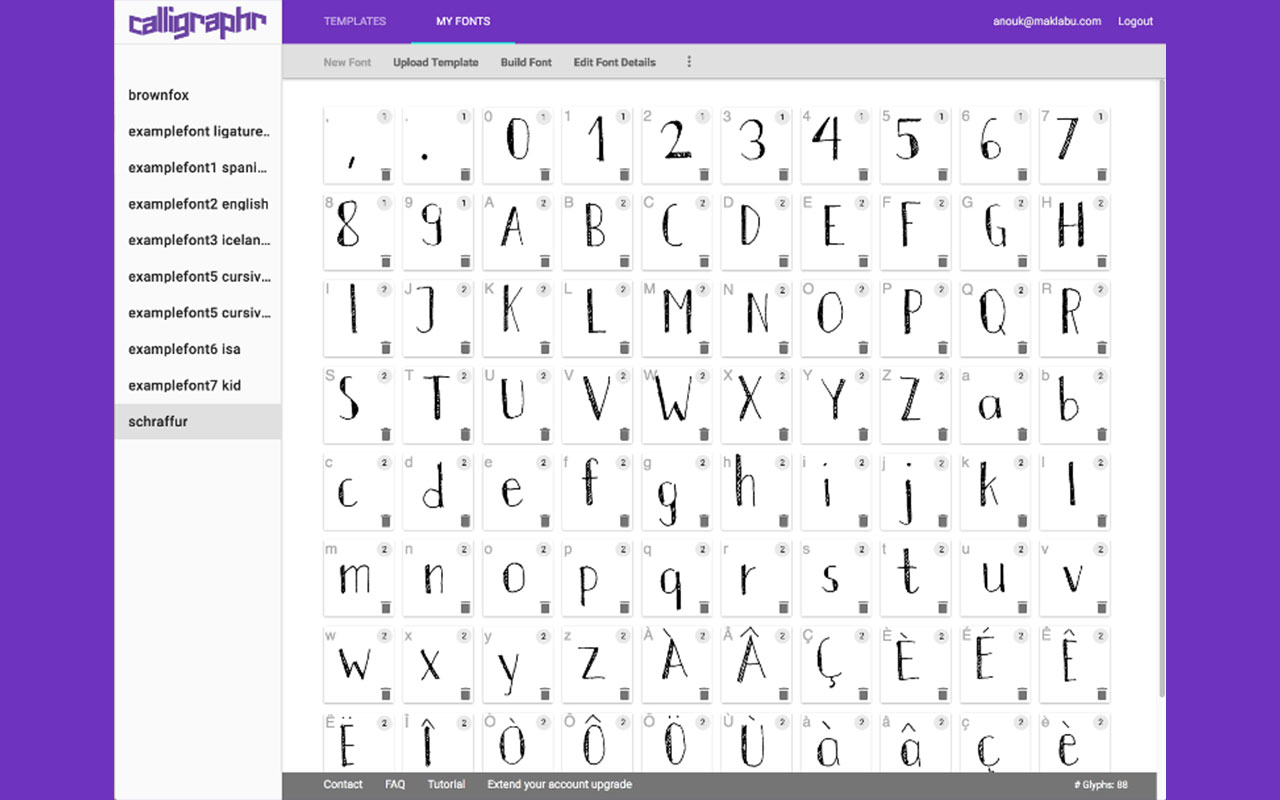 Turns your handwriting into a real, usable font with a simple template, a pen, and just enough editing tools to keep things clean.