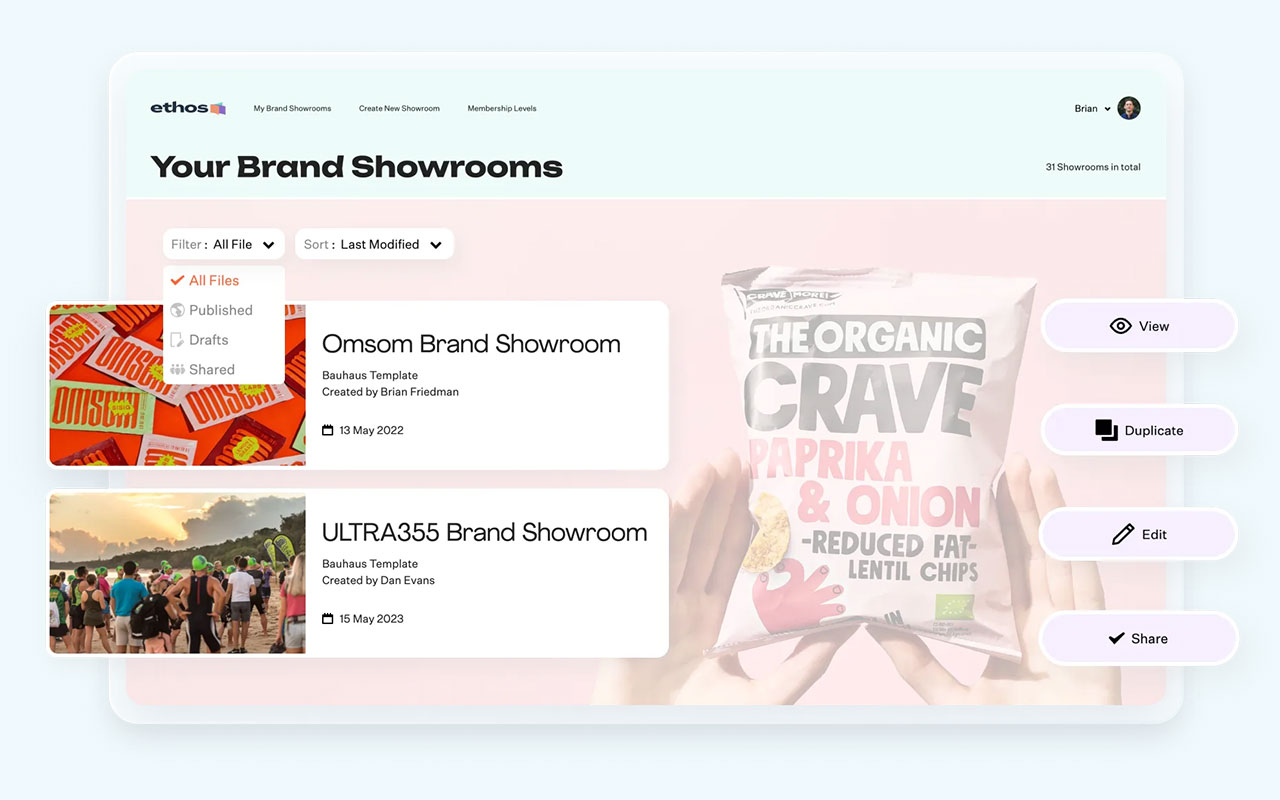 Simple way to manage and share brand assets with your team. Build interactive showrooms and keep your brand consistent across projects.