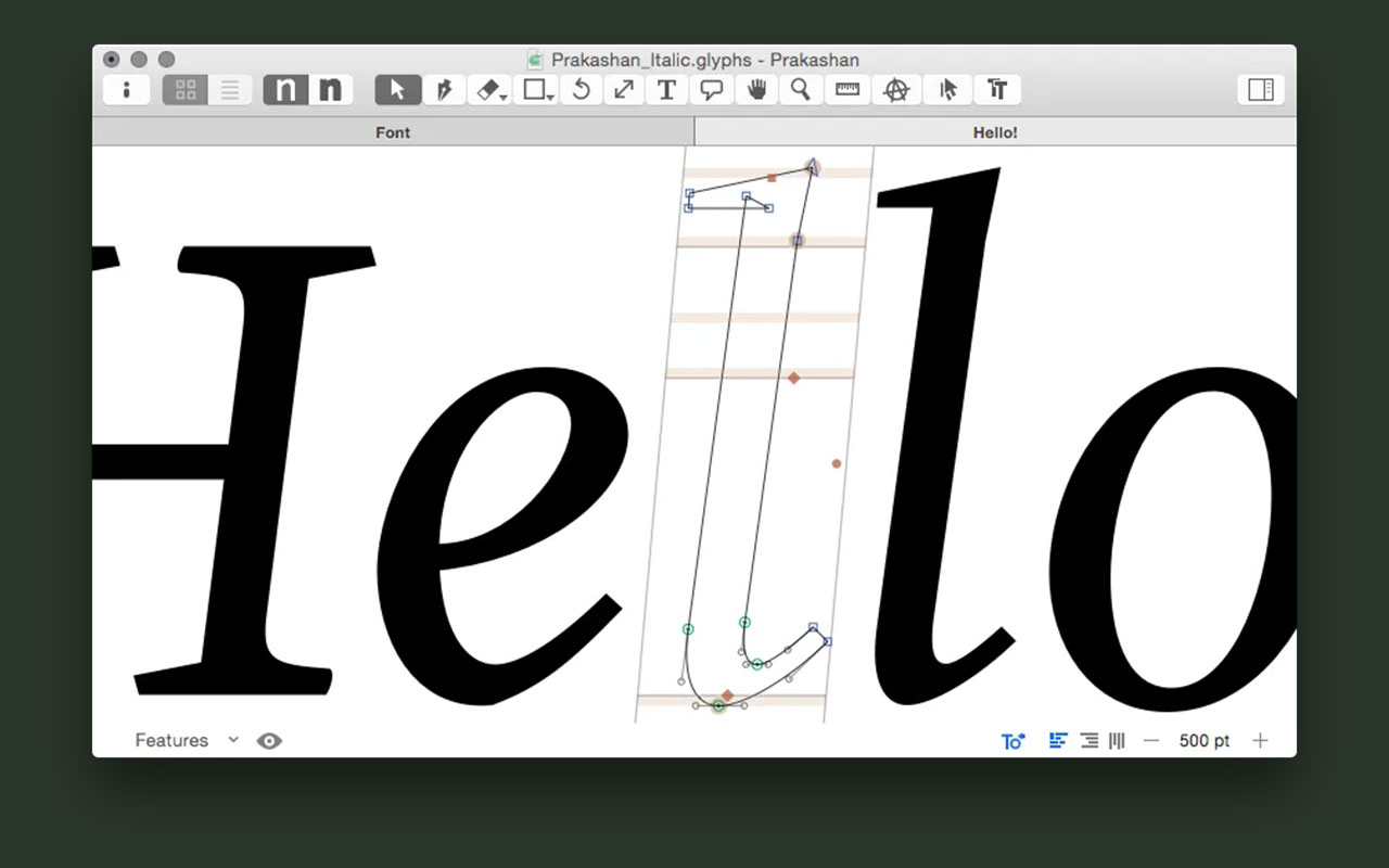 Mac-only font editor with a clean interface, smart tools, and the best balance of control and usability in day-to-day type design.