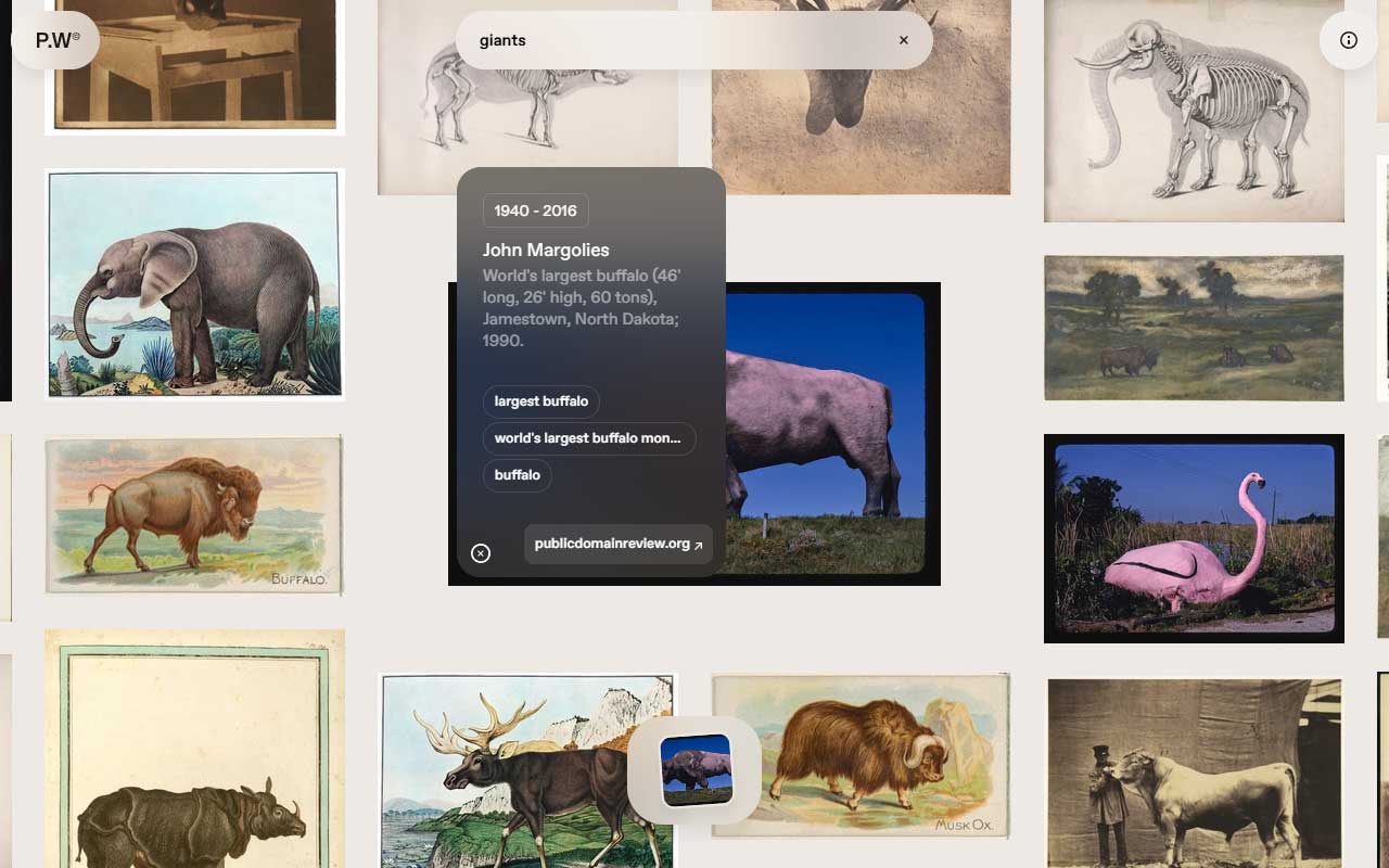 Visual search tool that pulls high-res public domain images from open archives like The MET, NYPL, and a bunch of other legit sources.