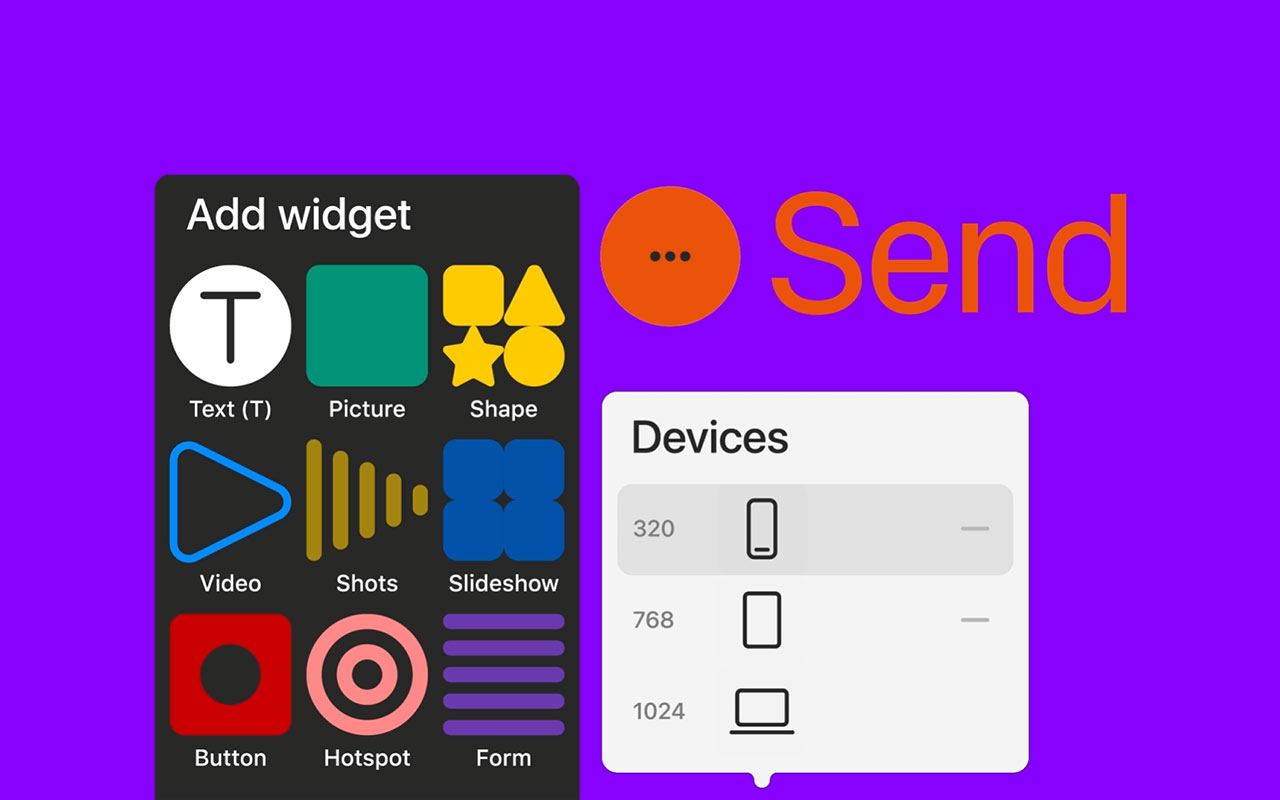 A browser-based design tool for building custom web layouts without code, built with designers in mind.