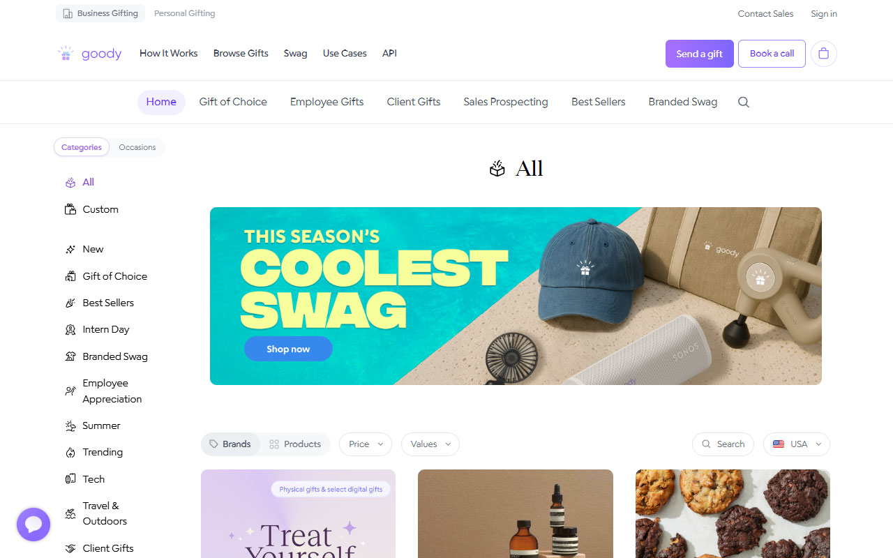 Curated corporate gifting platform that sends physical and digital gifts with only a phone number, offers personalization, campaign tracking and enterprise sending tools.