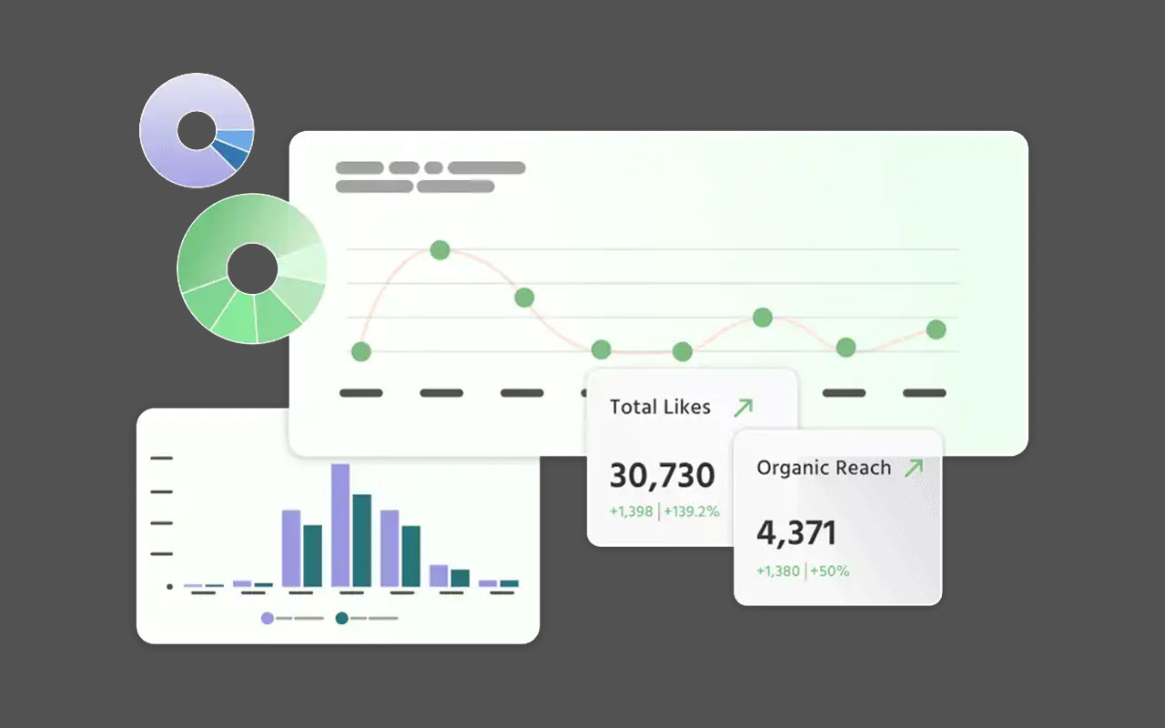 Collaborative social media platform for planning, creating, scheduling and analyzing posts with a content calendar, approval workflows, templates and hashtag suggestions.