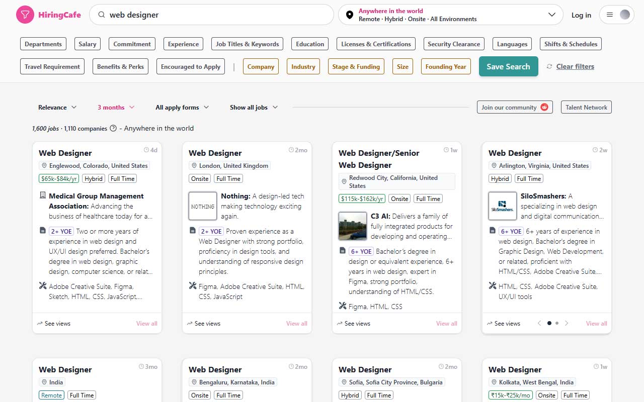 Job search engine with clean, scam free listings, strong filters, remote job focus and simple application tracking.