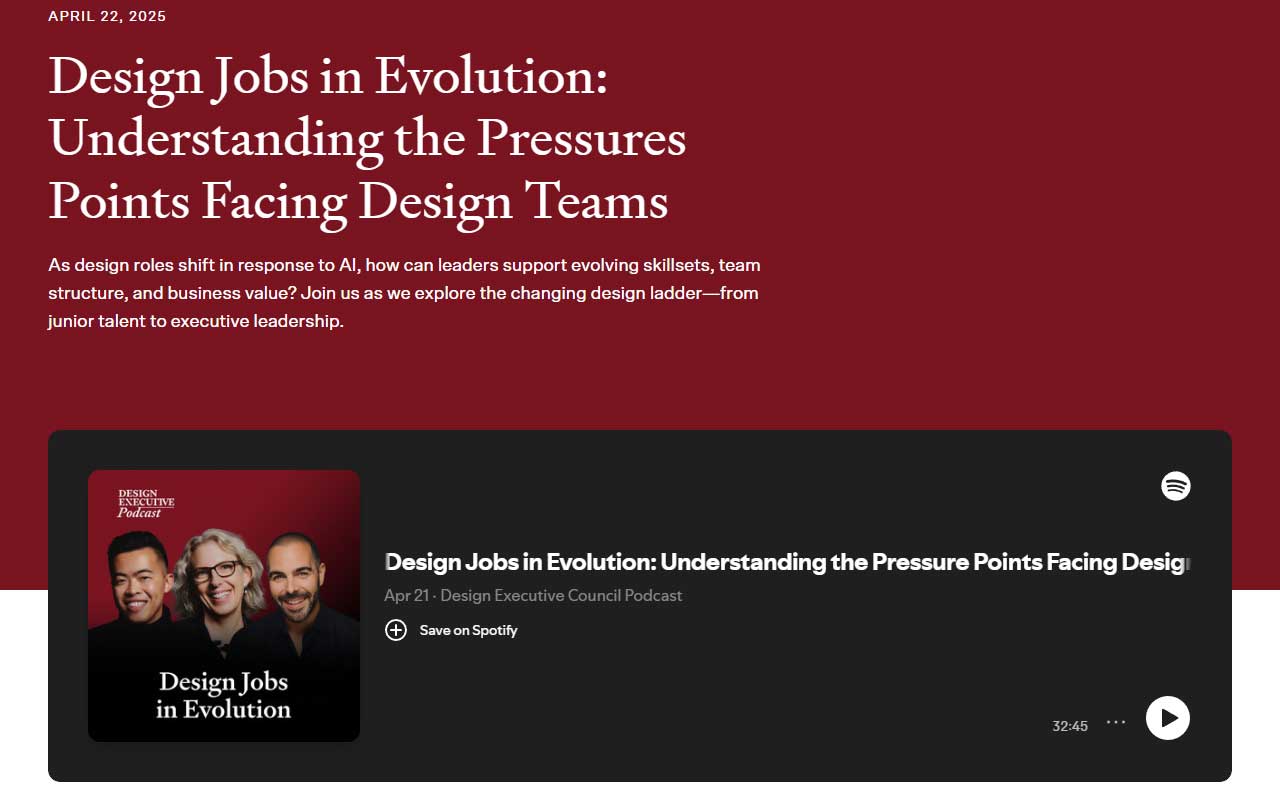 Private membership network that connects senior design leaders for peer counsel, executive-level learning, and curated events to advance strategic design leadership.