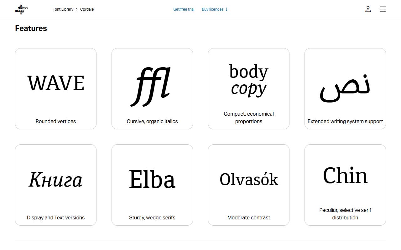 Independent type foundry with deep typographic roots, a curated retail font library, free trials, and production-ready families.