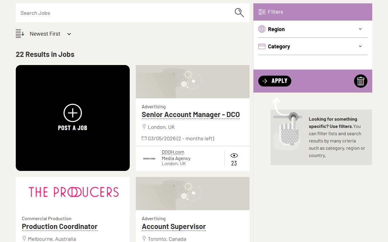 Global platform covering advertising news, creative work, agency profiles, production companies, and industry insights across every market.